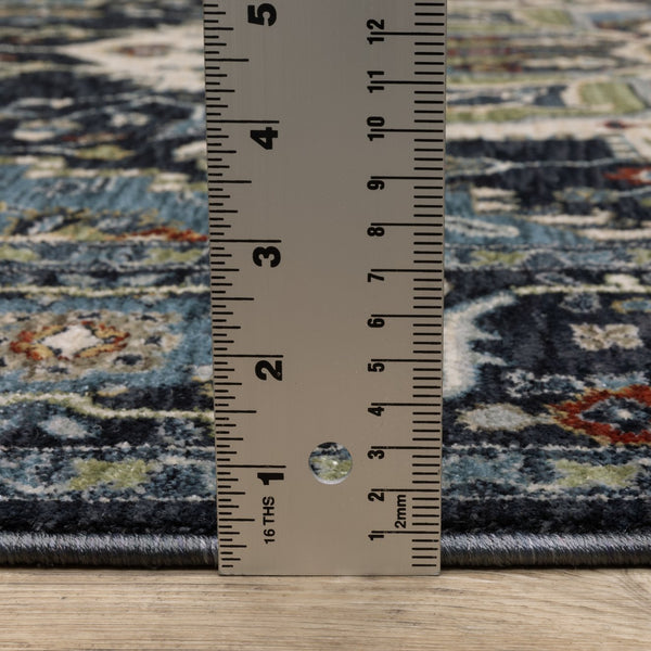 Oriental Weavers Eliana Luxurious Textured Indoor Area Rug With Traditional Persian Design And Striking Mineral Tones Navy,Blue Polyester Eeli09160235st