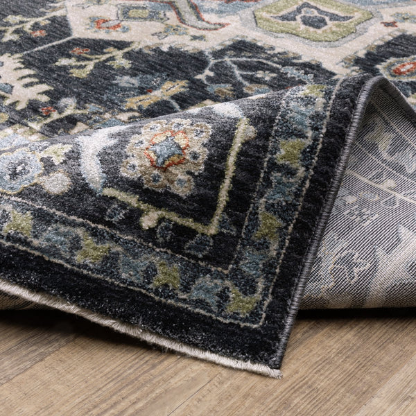 Oriental Weavers Eliana Luxurious Textured Indoor Area Rug With Traditional Persian Design And Striking Mineral Tones Navy,Blue Polyester Eeli09160235st