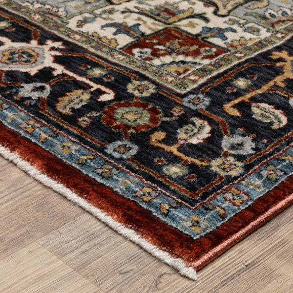 Oriental Weavers Eliana Luxurious Indoor Area Rug - Textured Polyester With Persian Style In Earthy Mineral Tones Red,Blue Polyester Eeli11100153st