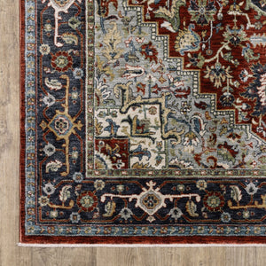 Oriental Weavers Eliana Luxurious Indoor Area Rug - Textured Polyester With Persian Style In Earthy Mineral Tones Red,Blue Polyester Eeli11100153st