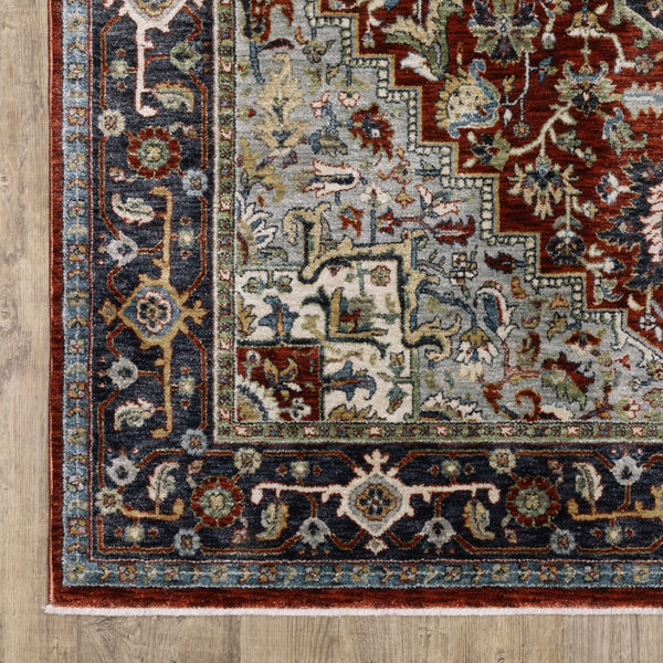 Oriental Weavers Eliana Luxurious Indoor Area Rug - Textured Polyester With Persian Style In Earthy Mineral Tones Red,Blue Polyester Eeli11100153st