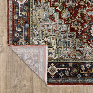 Oriental Weavers Eliana Luxurious Indoor Area Rug - Textured Polyester With Persian Style In Earthy Mineral Tones Red,Blue Polyester Eeli11100153st