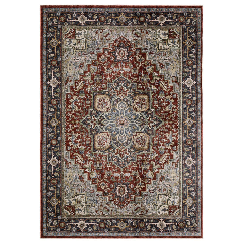 Oriental Weavers Eliana Luxurious Indoor Area Rug - Textured Polyester With Persian Style In Earthy Mineral Tones Red,Blue Polyester Eeli11100153st