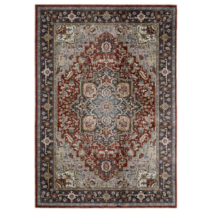 Oriental Weavers Eliana Luxurious Indoor Area Rug - Textured Polyester With Persian Style In Earthy Mineral Tones Red,Blue Polyester Eeli11100153st