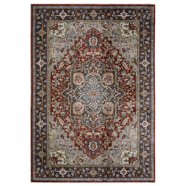 Oriental Weavers Eliana Luxurious Indoor Area Rug - Textured Polyester With Persian Style In Earthy Mineral Tones Red,Blue Polyester Eeli11100153st