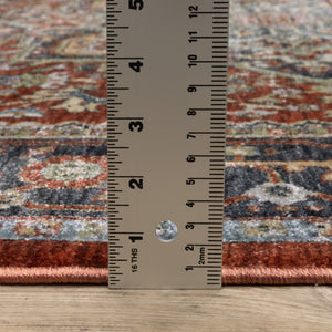 Oriental Weavers Eliana Luxurious Indoor Area Rug - Textured Polyester With Persian Style In Earthy Mineral Tones Red,Blue Polyester Eeli11100153st