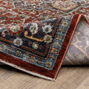Oriental Weavers Eliana Luxurious Indoor Area Rug - Textured Polyester With Persian Style In Earthy Mineral Tones Red,Blue Polyester Eeli11100153st