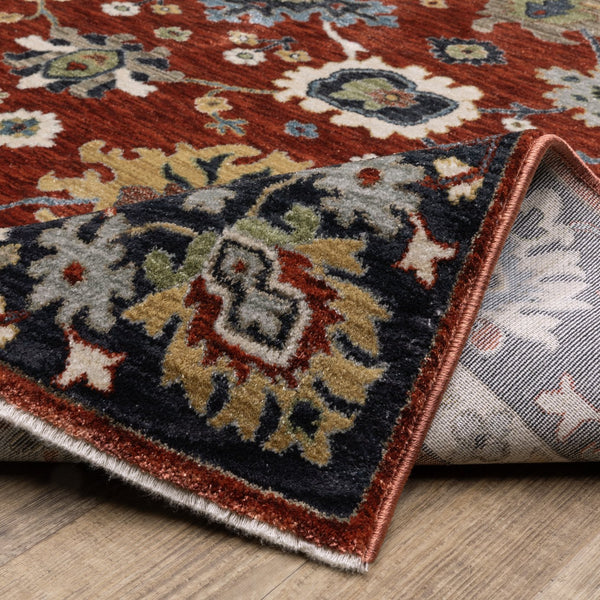 Oriental Weavers Eliana Luxurious Indoor Area Rug - Elegant Persian Design With Warm And Cool Mineral Tones Rust Red,Blue Polyester Eeli12200296st