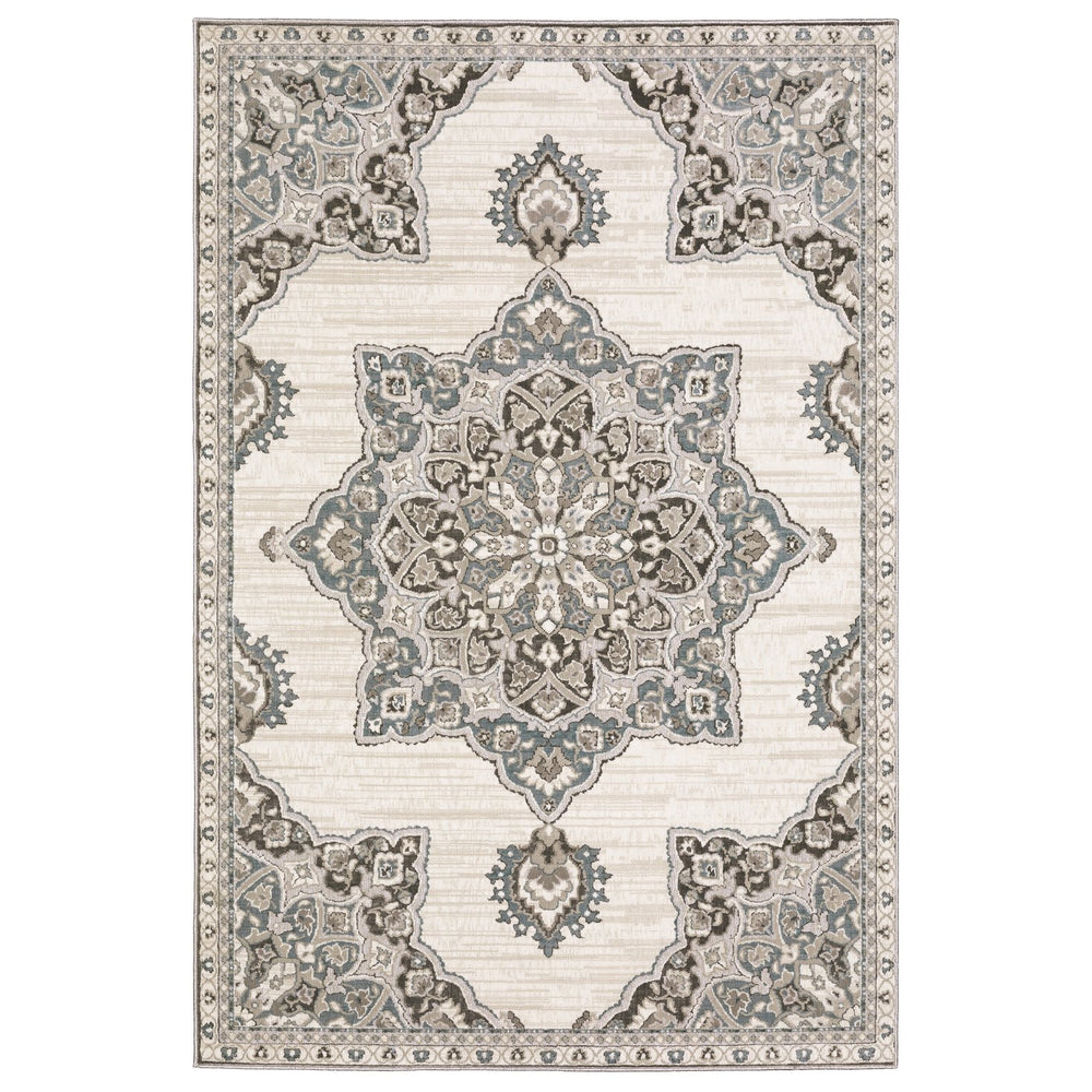 Oriental Weavers Ellington Indoor Area Rug - Luxurious Persian Style With Rich Jewel Tones And Soft Texture For Home Grey,Blue Polyester Eell01200296st