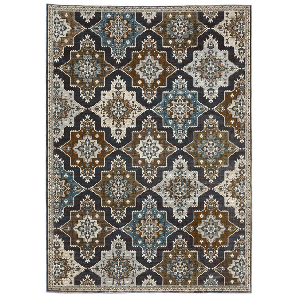 Oriental Weavers Ellington Indoor Area Rug - Luxurious Persian Style With Rich Jewel Tones For Elegant Home Decor Grey,Blue Polyester Eell07240340st