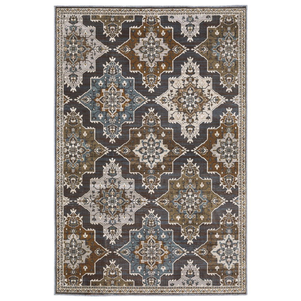 Oriental Weavers Ellington Indoor Area Rug - Luxurious Persian Style With Rich Jewel Tones For Elegant Home Decor Grey,Blue Polyester Eell07116165st