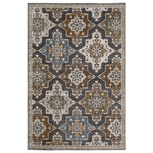 Oriental Weavers Ellington Indoor Area Rug - Luxurious Persian Style With Rich Jewel Tones For Elegant Home Decor Grey,Blue Polyester Eell07116165st