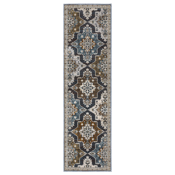 Oriental Weavers Ellington Indoor Area Rug - Luxurious Persian Style With Rich Jewel Tones For Elegant Home Decor Grey,Blue Polyester Eell07068235st