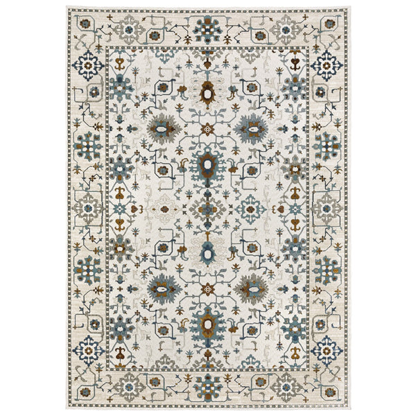 Oriental Weavers Ellington Indoor Area Rug - Luxurious Persian Design In Rich Jewel Tones For Elegant Home Décor Ivory,Blue Polyester Eell10240340st