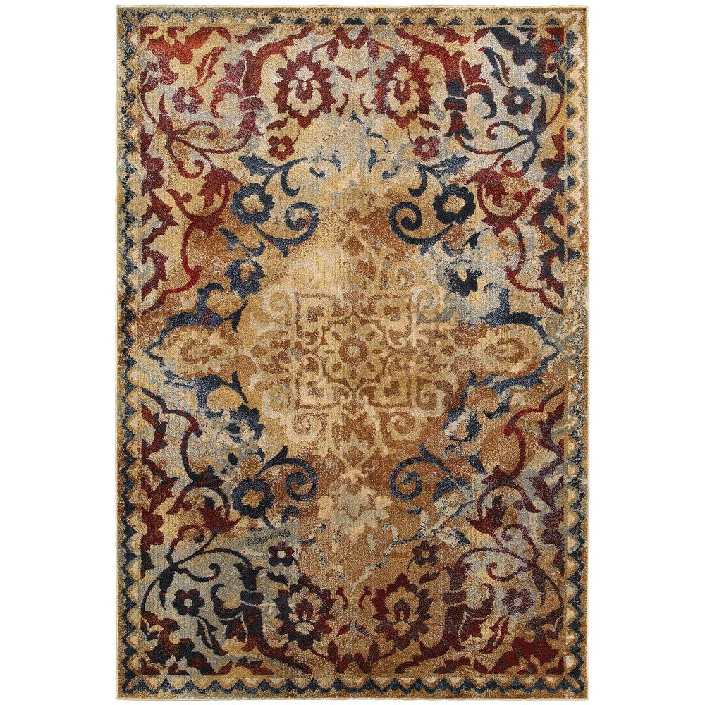 Oriental Weavers Empire Textured Indoor Area Rug - Luxurious Softness With Distressed Traditional Elegance Gold,Red Polypropylene E021j4117165st