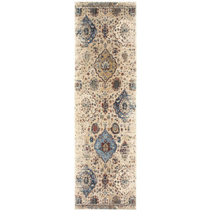 Oriental Weavers Empire Indoor Area Rug - Luxurious Textured Yarn In Distressed Jewel Tones For Timeless Elegance Ivory,Blue Polypropylene E028w4068230st