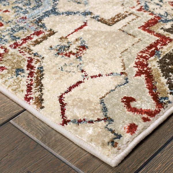 Oriental Weavers Empire Indoor Area Rug - Luxurious Textured Yarn With Traditional Distressed Style And Jewel Tones Ivory,Gold Polypropylene E030j4068230st