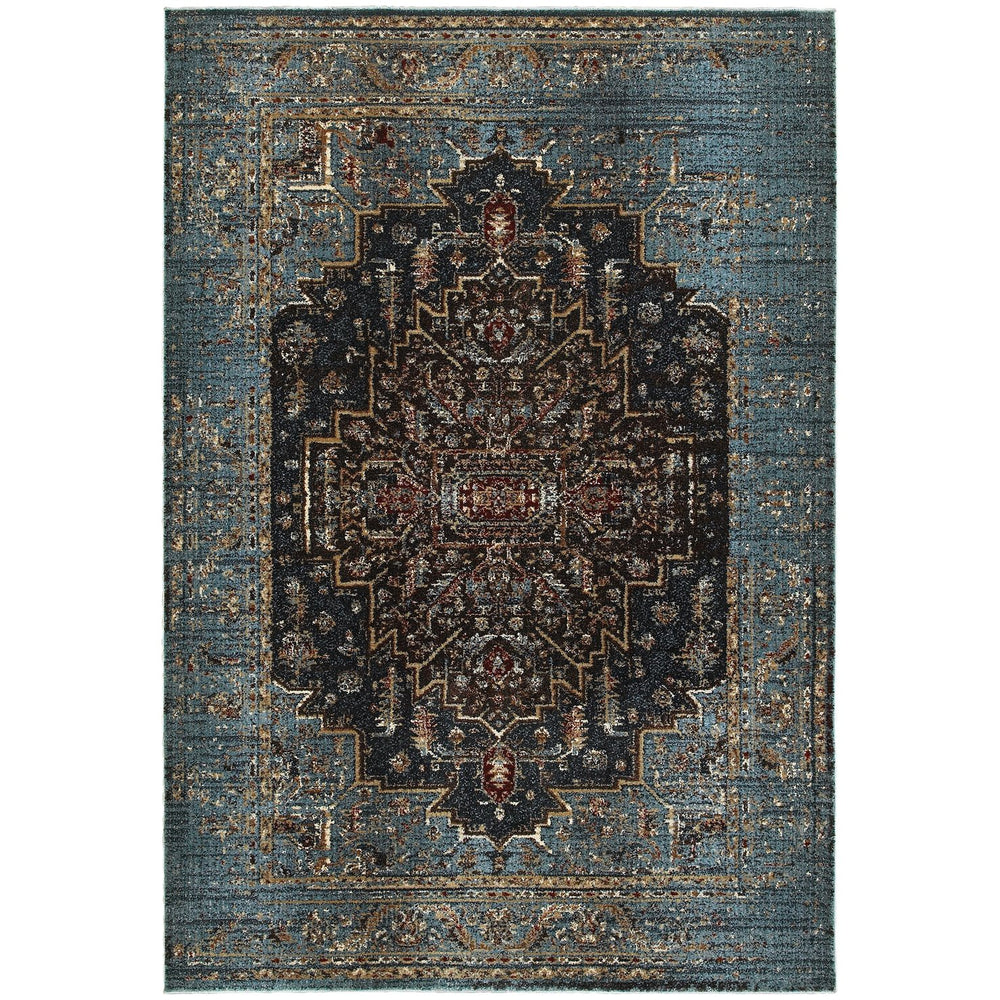 Oriental Weavers Empire Indoor Area Rug – Luxurious Textured Yarn With Distressed Traditional Styling For Any Space Blue,Navy Polypropylene E4440l117165st