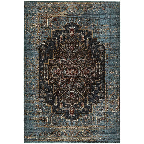 Oriental Weavers Empire Indoor Area Rug – Luxurious Textured Yarn With Distressed Traditional Styling For Any Space Blue,Navy Polypropylene E4440l117165st