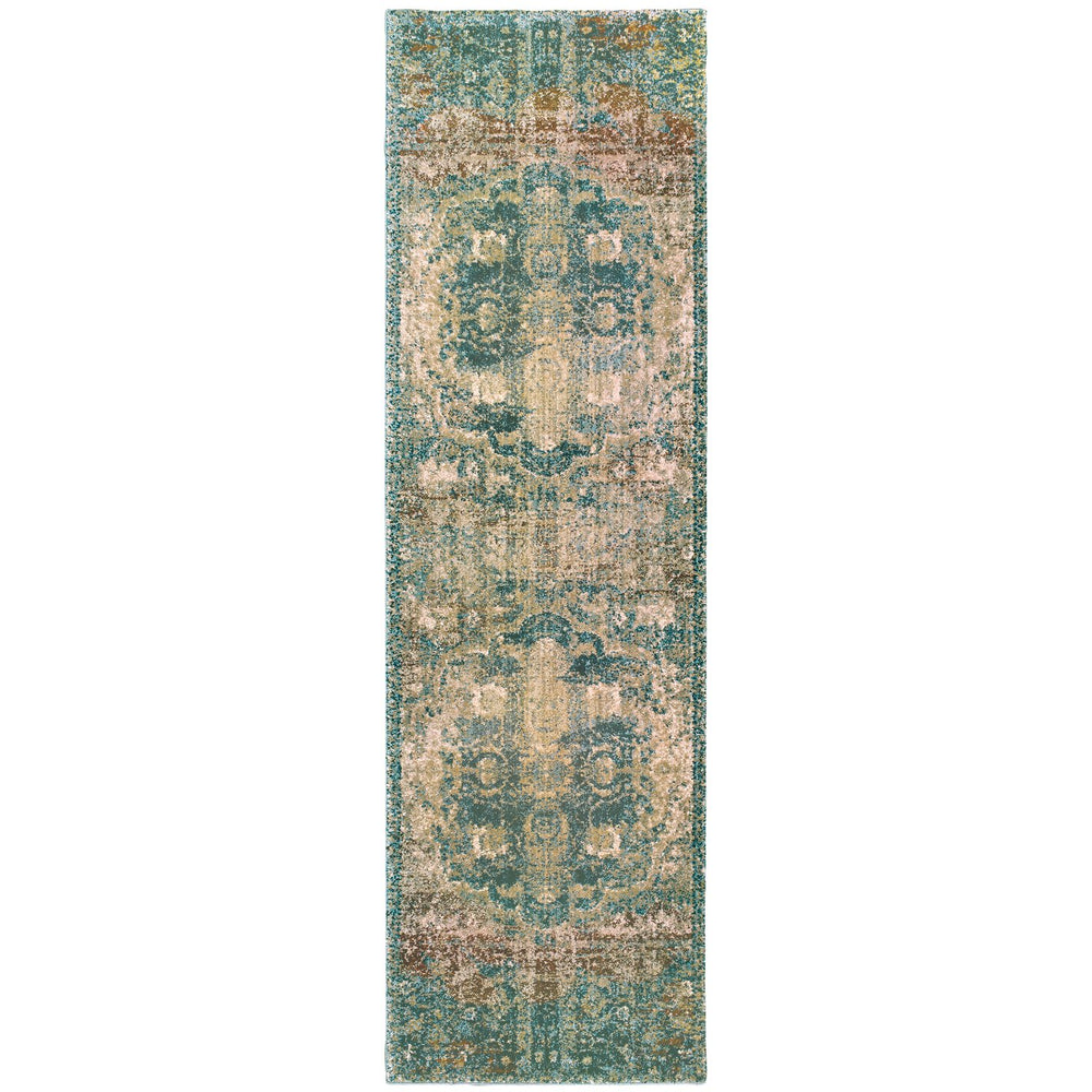 Oriental Weavers Empire Indoor Area Rug - Luxurious Textured Yarn In Jewel Tones For Elegant Home Décor Essentials Gold,Blue Polypropylene E4449h068230st