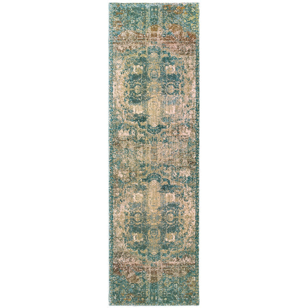 Oriental Weavers Empire Indoor Area Rug - Luxurious Textured Yarn In Jewel Tones For Elegant Home Décor Essentials Gold,Blue Polypropylene E4449h068230st