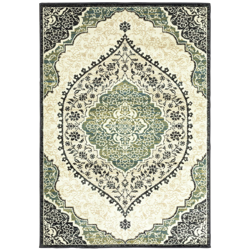 Oriental Weavers Evandale Indoor Area Rug - Stunning Tonal Neutrals And Rich Colors Perfect For Any Home Decor Ivory,Navy Polypropylene Evand300390st
