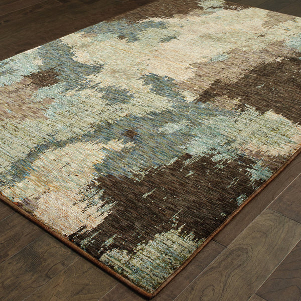 Oriental Weavers Evolution Indoor Area Rug – Artistic Design Inspired By Nature's Beauty For Elegant Home Décor Blue,Brown Nylon E8011b058100st