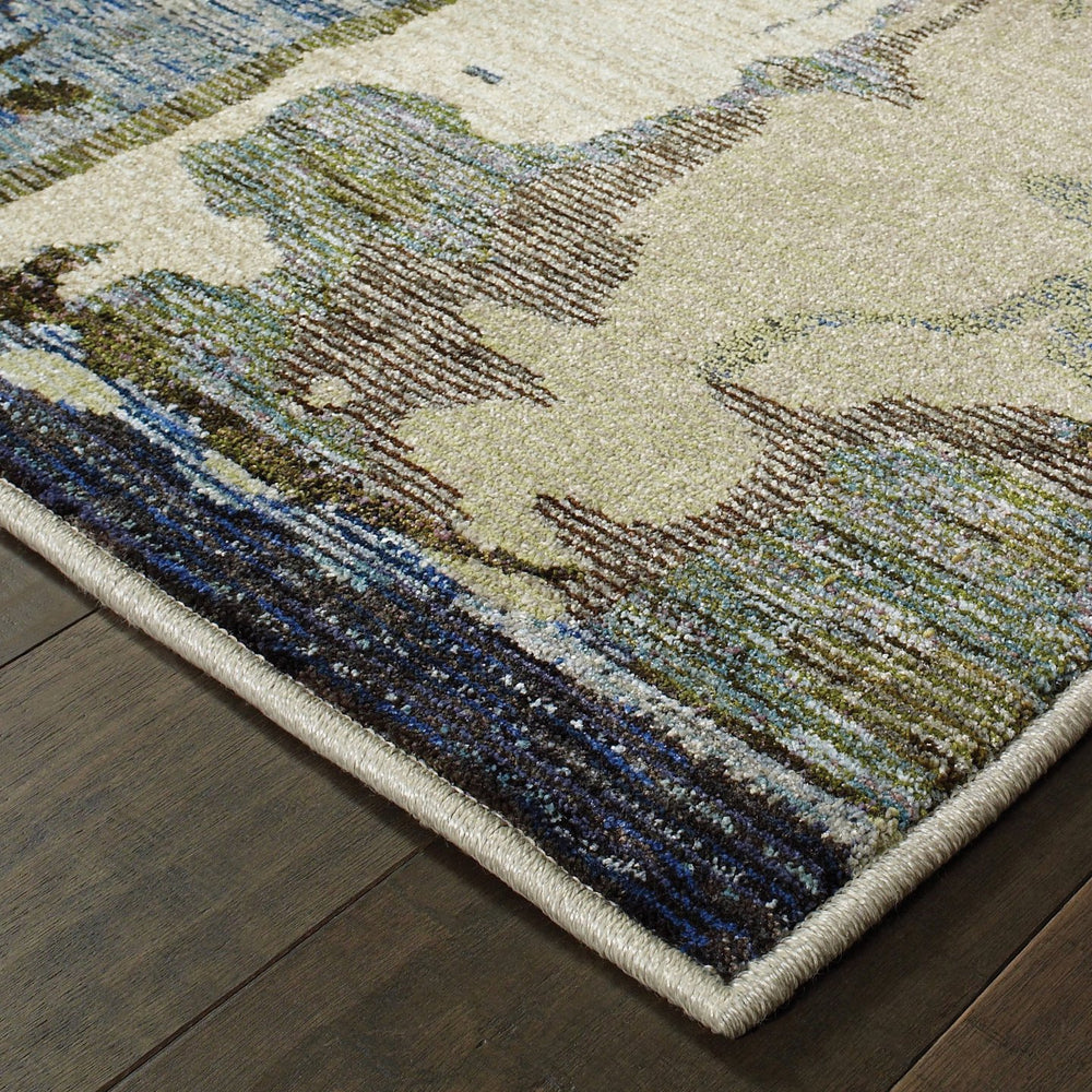 Oriental Weavers Evolution Indoor Area Rug – Artistic Design Inspired By Nature With Textured Yarn For Unique Style Blue,Grey Nylon E8027a100170st