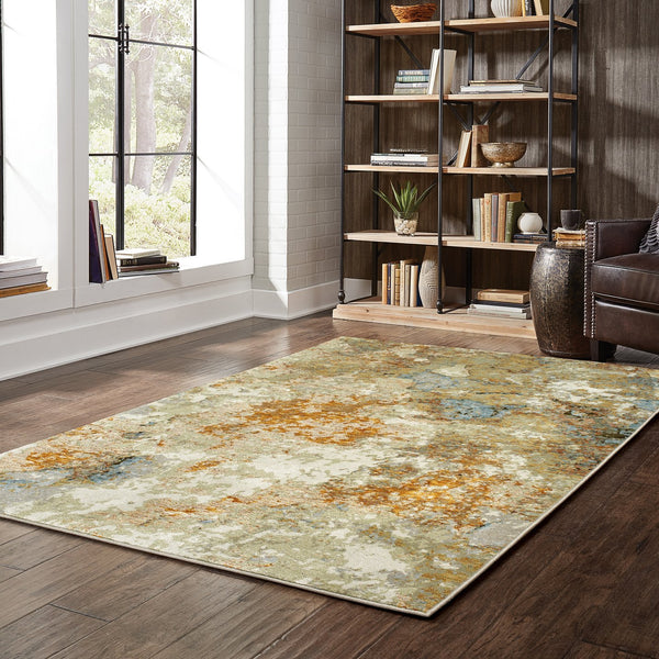 Oriental Weavers Evolution Indoor Area Rug - Artistic Natural Landscape Design For Enhanced Home Aesthetics And Style Gold,Beige Nylon E8031b058100st