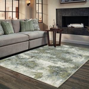 Oriental Weavers Evolution Indoor Area Rug - Artistic Natural Landscape Design For A Harmonious Home Aesthetic Blue,Green Nylon E8039e058100st