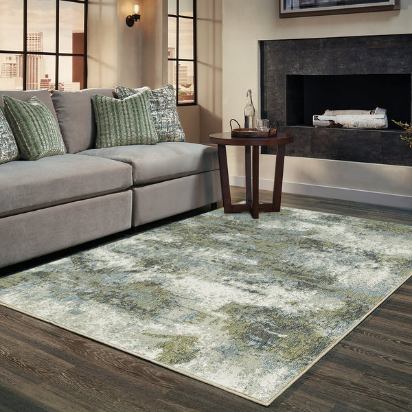 Oriental Weavers Evolution Indoor Area Rug - Artistic Natural Landscape Design For A Harmonious Home Aesthetic Blue,Green Nylon E8039e058100st