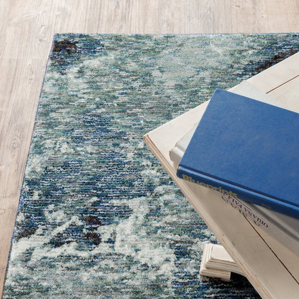 Oriental Weavers Evolution Indoor Area Rug - Artistic Design Inspired By Nature With Textured Yarn For Timeless Style Blue,Ivory Nylon E0962a100170st