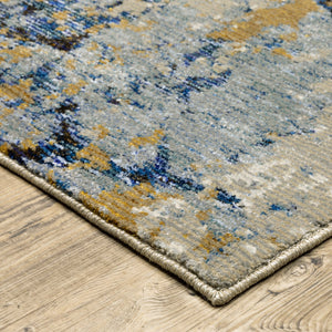 Oriental Weavers Evolution Indoor Area Rug - Artistic Landscape Design With Textured Yarn For Unique Home Decor Blue,Gold Nylon E0980a067253st