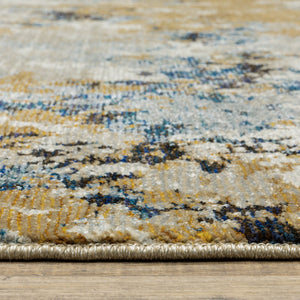 Oriental Weavers Evolution Indoor Area Rug - Artistic Landscape Design With Textured Yarn For Unique Home Decor Blue,Gold Nylon E0980a067253st