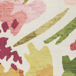 Oriental Weavers Fiji Indoor/Outdoor Area Rug With Vibrant Botanical Motifs - Easy-care Woven Polyester Style Beige,Pink Polyester Ffij01228305st