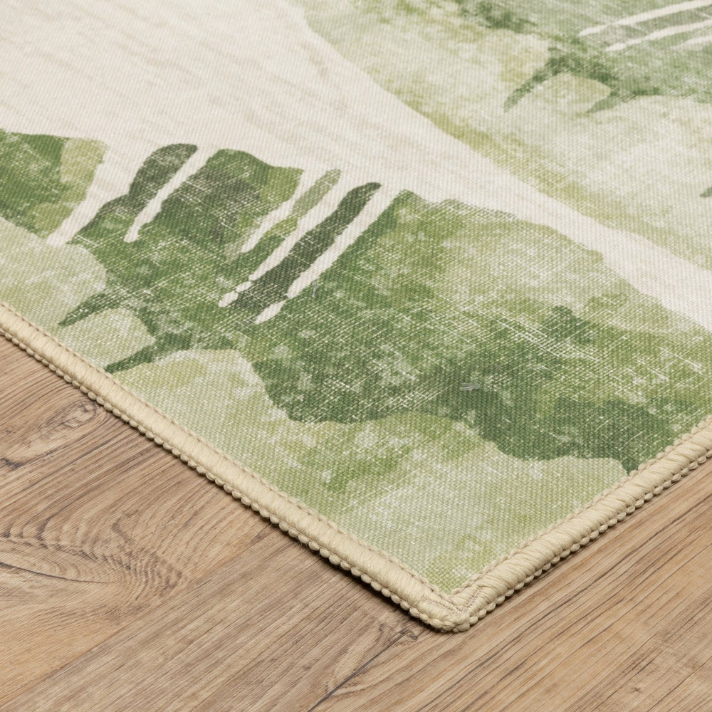 Oriental Weavers Fiji Watercolor Botanical Indoor/Outdoor Area Rug – Vibrant Coastal Motifs For Stylish Spaces Beige,Green Polyester Ffij02107168st