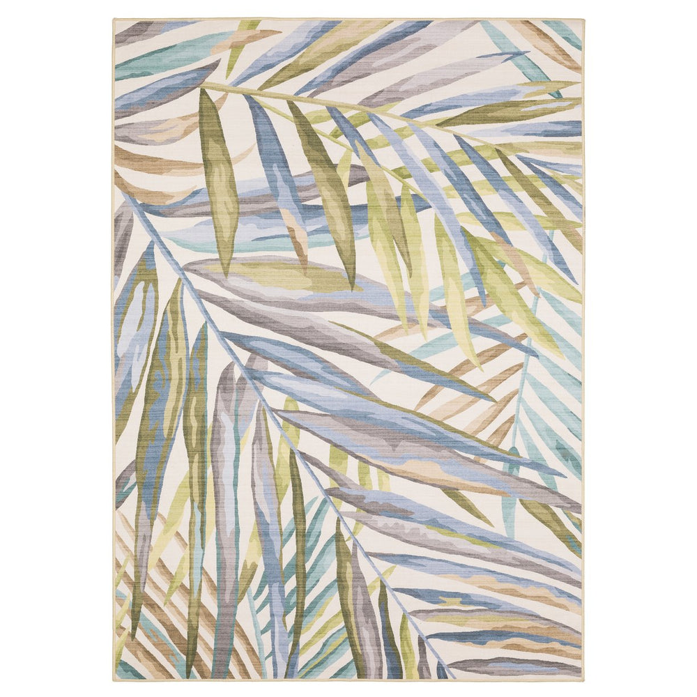 Oriental Weavers Fiji Indoor/Outdoor Area Rug With Vibrant Watercolor Botanicals For Stylish Coastal Decor Beige,Multi Polyester Ffij03152213st