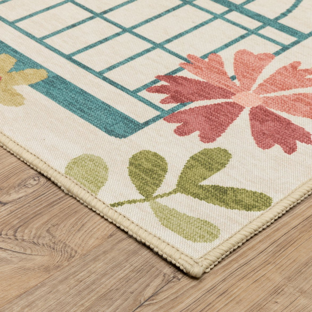 Oriental Weavers Fiji Indoor/Outdoor Area Rug With Vibrant Coastal Motifs And Watercolor Botanicals For Any Space Beige,Multi Polyester Ffij05061244st