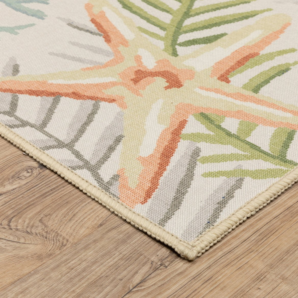 Oriental Weavers Fiji Indoor/Outdoor Area Rug With Vibrant Watercolor Botanicals For Stylish Home Decor Upgrade Beige,Multi Polyester Ffij06107168st