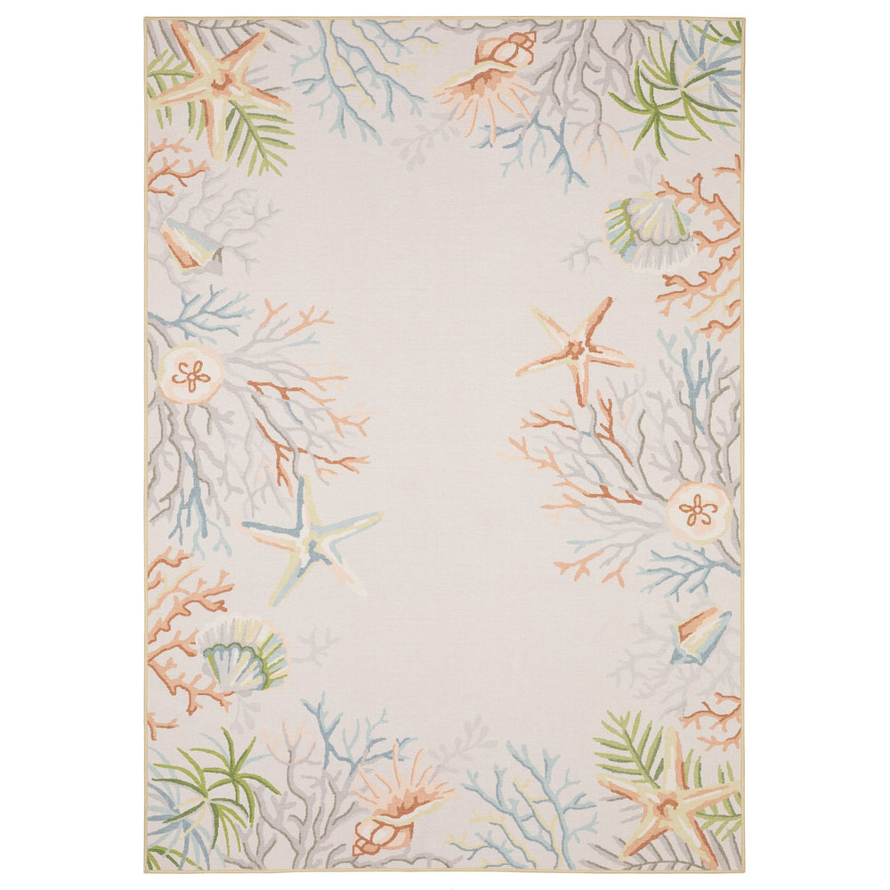 Oriental Weavers Fiji Indoor/Outdoor Area Rug With Vibrant Watercolor Botanicals For Stylish Home Decor Upgrade Beige,Multi Polyester Ffij06107168st