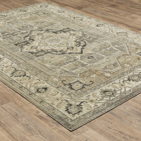 Oriental Weavers Florence Luxuriously Soft Indoor Area Rug - Textured Polypropylene With Elegant Global Design Beige,Grey Polypropylene F1805x160230st