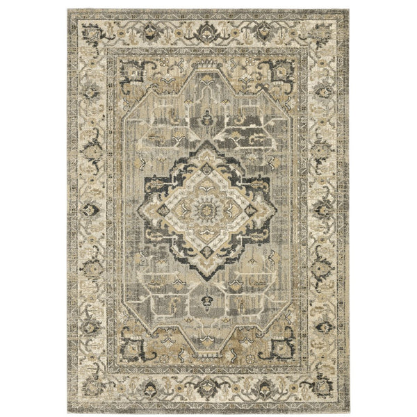 Oriental Weavers Florence Luxuriously Soft Indoor Area Rug - Textured Polypropylene With Elegant Global Design Beige,Grey Polypropylene F1805x160230st