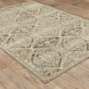 Oriental Weavers Florence Luxuriously Soft Indoor Area Rug - Textured Polypropylene With Timeless Global Design Ivory,Grey Polypropylene F270h6160230st