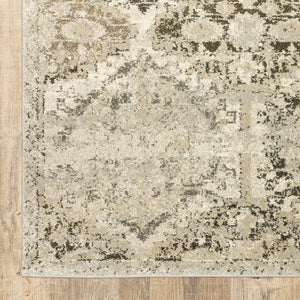 Oriental Weavers Florence Luxuriously Soft Indoor Area Rug - Textured Polypropylene With Timeless Global Design Ivory,Grey Polypropylene F270h6068230st