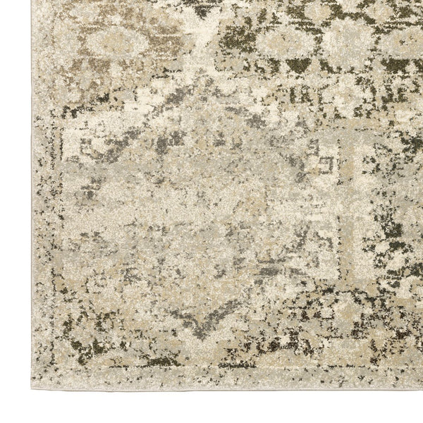 Oriental Weavers Florence Luxuriously Soft Indoor Area Rug - Textured Polypropylene With Timeless Global Design Ivory,Grey Polypropylene F270h6068230st