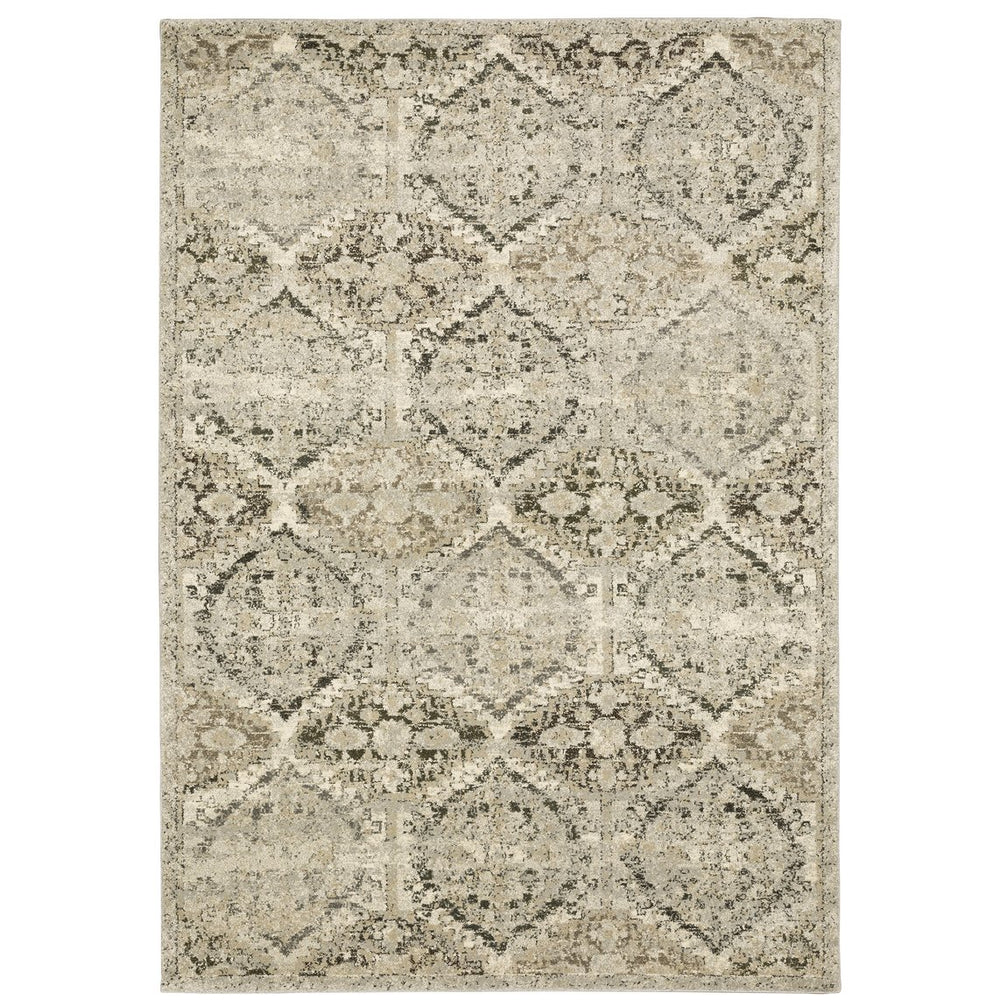 Oriental Weavers Florence Luxuriously Soft Indoor Area Rug - Textured Polypropylene With Timeless Global Design Ivory,Grey Polypropylene F270h6160230st