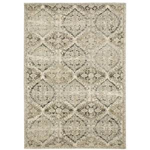 Oriental Weavers Florence Luxuriously Soft Indoor Area Rug - Textured Polypropylene With Timeless Global Design Ivory,Grey Polypropylene F270h6160230st