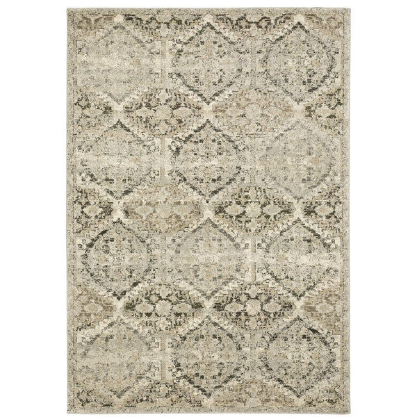 Oriental Weavers Florence Luxuriously Soft Indoor Area Rug - Textured Polypropylene With Timeless Global Design Ivory,Grey Polypropylene F270h6160230st