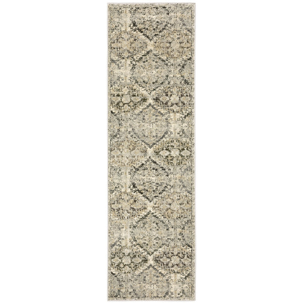 Oriental Weavers Florence Luxuriously Soft Indoor Area Rug - Textured Polypropylene With Timeless Global Design Ivory,Grey Polypropylene F270h6068230st