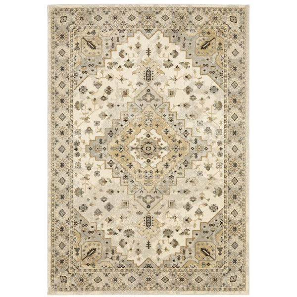 Oriental Weavers Florence Indoor Area Rug – Luxuriously Soft, Textured Polypropylene With Elegant Global Designs Beige,Grey Polypropylene F4332x160230st